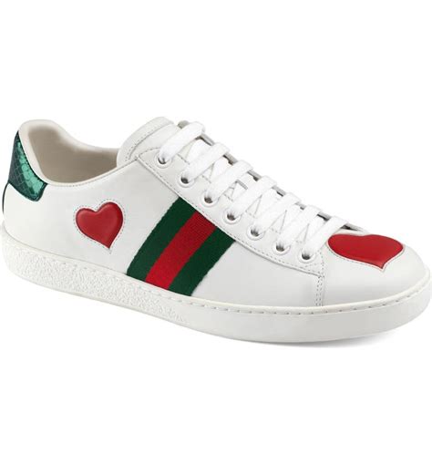 gucci tennis shoes with hearts|gucci ace sneakers heart.